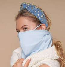 𝅺NWT Lele Sadoughi blue bandana face mask