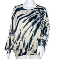 Young Fabulous & Broke Sweatshirt Womens Small Blue Cream Tie Dye Casual Lounge