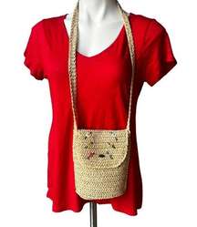 The SCALA Collection Raffia Straw Mini Crossbody/Shoulder Purse