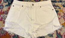 White Jean Shorts