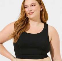 Torrid Low Impact Wireless Lattice Back Active Sports Bra Size 4 4X Black