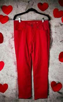 - Red Straight Leg Jeans - Sz. 8A