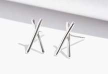 NWT Madewell Delicate Collection Demi-Fine X Stud Earrings Silver