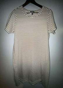 Buffalo David Bitton Everyday black Striped Short Sleeve Dress M