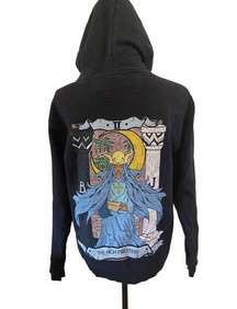 Reworked High Priestess Tarot Card Pullover Hoodie Goth Punk Occult Moon Celesti