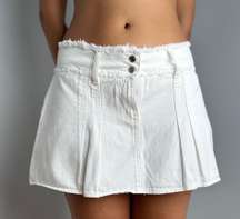 White Pleated Mini Skirt