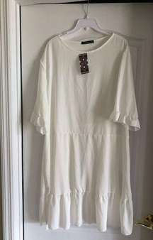 White Ivory Mini Dress NWT Plus Size 20