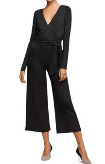 Bailey 44 Womens Bethany Faux Wrap Long Sleeve Wide Leg Jumpsuit Size S Black