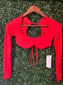 We are HAH Hot as Hell Keep It Up Swim Top Sz Small Red NWT
