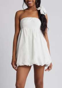 Strapless Bubble Hem Minidress 