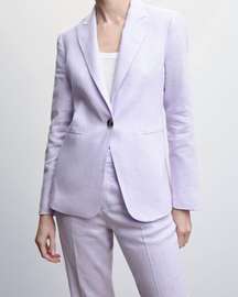 ✨NEW✨  Blazer suit 100% linen Light Pastel Lilac Size 2