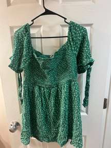 Green Floral Dress 