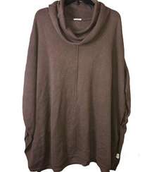 J jill pure Jill cashmere Sleeveless cowl neck tunic poncho sweater brown m/l