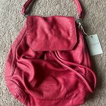 Berlin Red Leather Backpack NWT