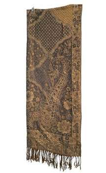 Metallic Thread Floral & Paisley Print Scarf Wrap Shawl