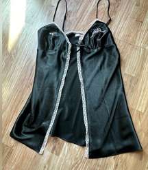 Vintage Victorias secret sexy black split babydoll size small