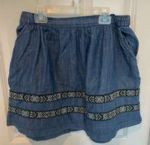 Harper Blue Patterned Skirt Sz M