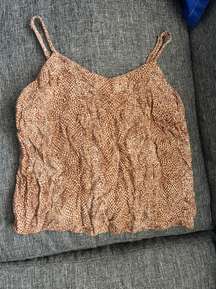 Brown Snakeskin Crop Tank