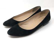 SAKS FIFTH AVENUE black suede ballet flats, made in Italy, size 39.5