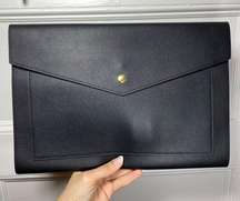 Glass Ladder & Co | Vegan Leather Megan Portfolio Clutch Organizer in Black