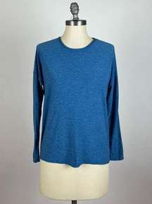 Beyond Yoga Blue Heather Tie Back Long Sleeve