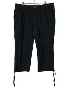 DKNY Black Y2K Tie Cuff Capri Pants 14