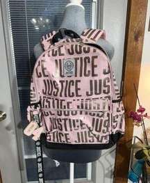 Girls 17” Justice Metallic backpack