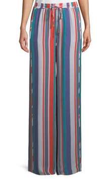 Ramy Brook Dorota Wide-Leg Striped Silk Pants