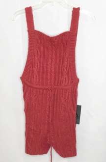 UNIF red rust knit overtail romper size M NWT