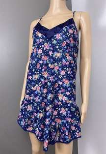 Vintage Petra Fashions Polyester Floral Ruffle Chemise Nighty Lingerie Medium