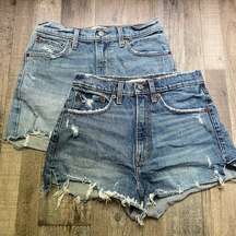 Lot of 2 - Abercrombie and Fitch High Rise Shorts