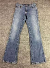 Polo Ralph Lauren Jeans Women 30" Tall Flared Blue Denim Zip Fly Mid Rise Pocket