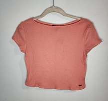 NWT n:PHILANTHROPY Coral Short Sleeve Boatneck Ribbed Women Small Adika Top