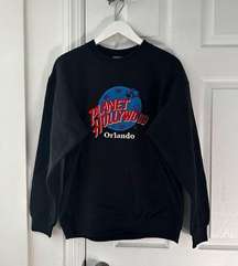 Planet Hollywood Orlando Black Crew Neck Embroidered Logo Vintage Sweatshirt