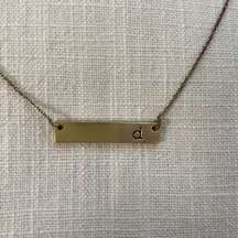 Dainty Gold Name Initial d Bar Necklace