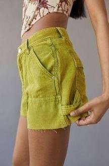 New  Corduroy Cutoff Carpenter Cutoff Shorts Green Size 27