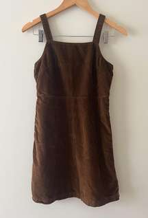 American Eagle Brown Corduroy Overalls Babydoll Mini Dress Size XS