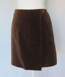 On Fire Women’s Vintage Brown Velvet Wrap Up Skirt Size 7/8