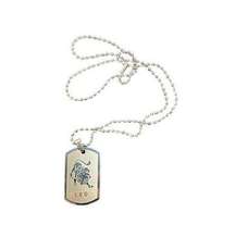 Leo Silver zodiac dog tag necklace Leo tag necklace