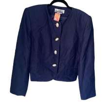 Sk & Company jacket blazer linen blend navy blue NEW old stock size 10 lined‎