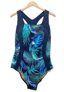 NWT Swimsuits For All Tropical Palms Square Neck Racerback One Piece Size 18 NEW