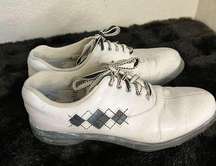 FootJoy Golf Shoes eComfort Argyle Stitch 98522 White Black Size 8M