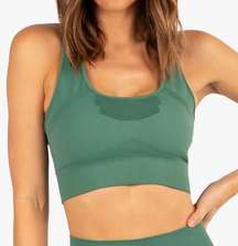 Koral Size S Duffle Green Cedar Seamless Sports Bra Gym Active Stretch Racerback