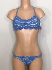 PILYQ sky blue lace bikini. S/M. NWT