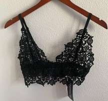 NWT TIC TOC Lace Black Bralette Crop Festival Small