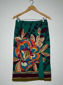 Anthropologie Floral Tapestry Pencil Skirt Size Medium