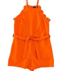 Victoria Beckham Target Scalloped Sleeveless Romper in Orange - Women's - Small