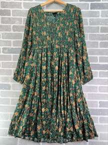 Torrid Green V Neck MIDI Boho Floral Dress Size 2X