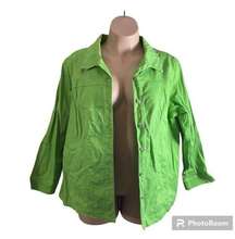 Quacker Factory Green Martini Glass Embellished Jacket 1X