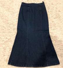 Dark Wash Denim Maxi Skirt